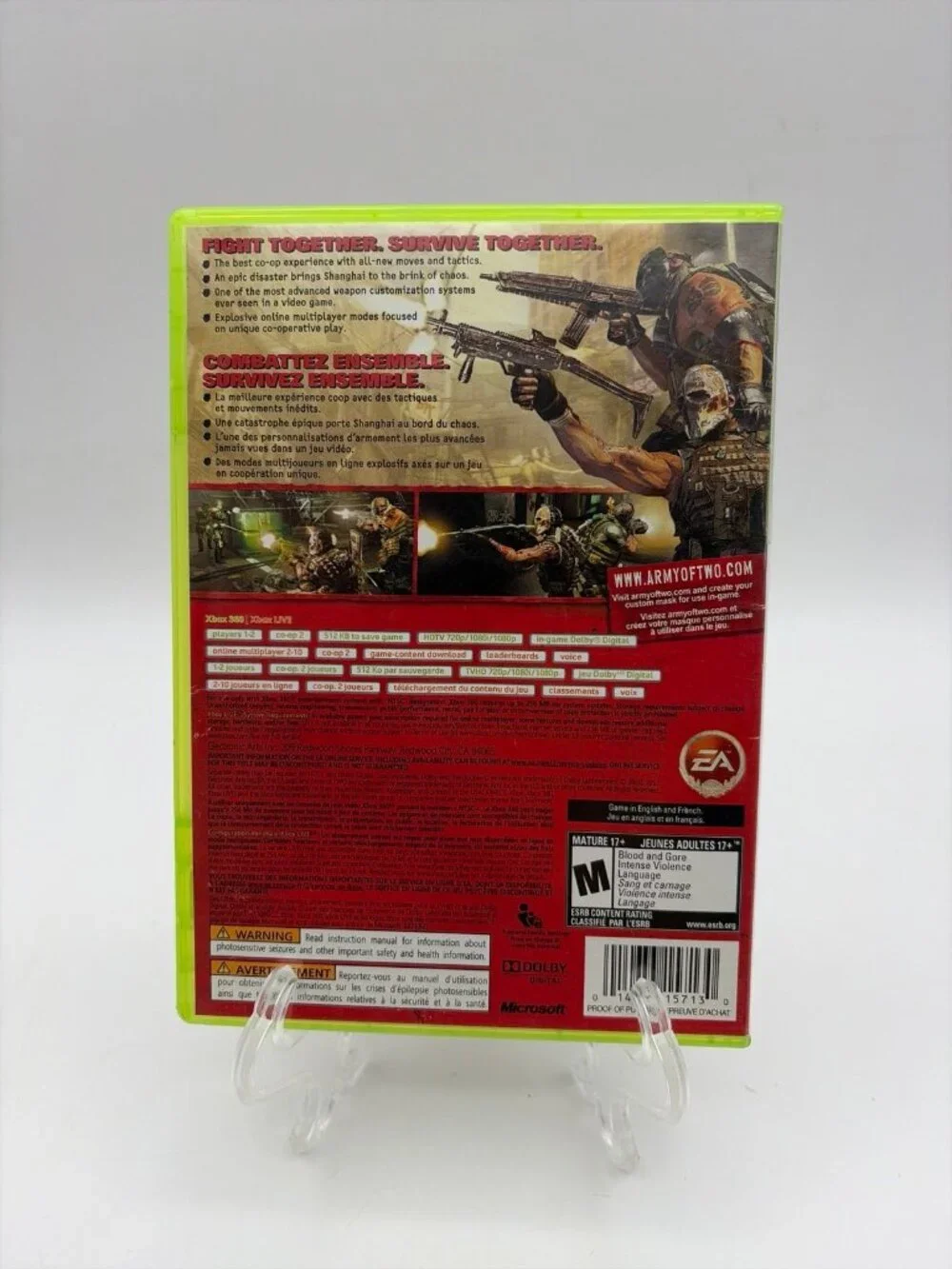 Army of Two: The 40th Day (Microsoft Xbox 360, 2010) No Manual Tested Working